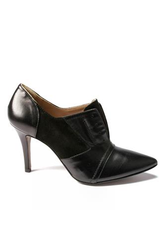 Ankle Boots Black Leather and Suede