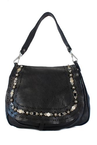 CAMPOMAGGIShoulder Bag Lilia Black Leather Raster
