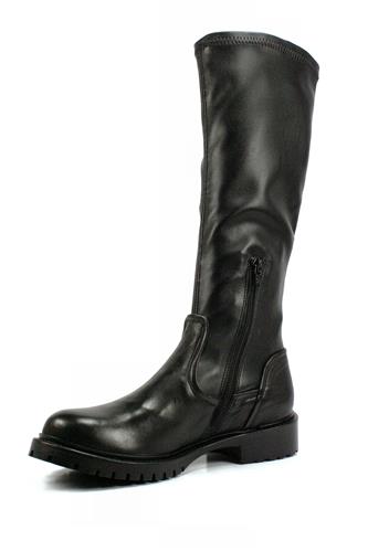Boot Black Elastic Leather