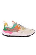 Yamano 3 Rete Bianca Camoscio Fuchsia Azzurro Verde