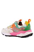 Yamano 3 Rete Bianca Camoscio Fuchsia Azzurro Verde