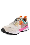 Yamano 3 Rete Bianca Camoscio Fuchsia Azzurro Verde