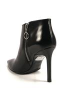 High Heel Ankle Boots Black Leather