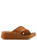Sandal Platform Brown Leather Nubuck