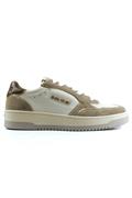 Slam Pelle Bianca Camoscio Taupe