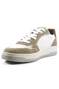 Slam Pelle Bianca Camoscio Taupe
