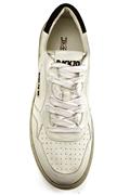 Slam Pelle Vintage Bianco Camoscio Nero