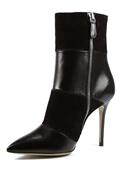 High Heels Ankle Boot Black Suede Leather