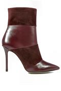 High Heels Ankle Boot Bordeaux Suede Leather