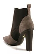 Ankle Boots High Heel Grey Suede Elastic