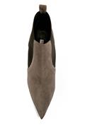 Ankle Boots High Heel Grey Suede Elastic