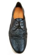 Lesly Laces Blue Carem Laminated Leather