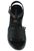 Sandal Platform Black Woven Leather