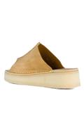 Wedge Slide Mid Tan Suede