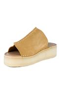 Wedge Slide Mid Tan Suede