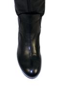 High Boots Low Heel Black Leather