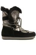 Far Side High Shear. Silver Sheepskin Black Seude