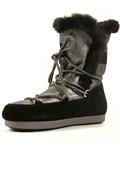 Far Side High Shear. Silver Sheepskin Black Seude
