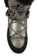 Far Side High Shear. Silver Sheepskin Black Seude