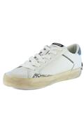Distressed White Leather Silver Glitter