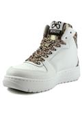 2SD King High White Leather Leopard Laminated Cloth