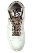 2SD King High White Leather Leopard Laminated Cloth