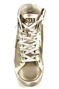 2SD Silver Laminated Leather White Beige Suede
