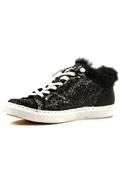 2SD Low Black Glittered Leather Fur