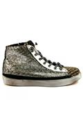 2S High Zip Silver Effect Bouclè