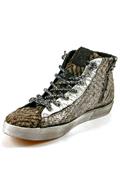 2S High Zip Silver Effect Bouclè