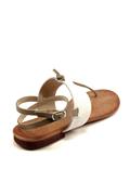 Sandal Suede White Leather