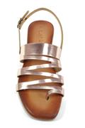 Strips Sandal Pink Powder Laminated Leather