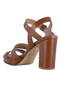 Sandal Plateau Brown Leather