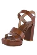 Sandal Plateau Brown Leather