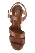 Sandal Plateau Brown Leather