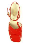 Plateau Sandal Orange Patent Leather