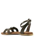 Sandal Brown Leather Miniball Studs