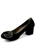 Ballerina Black Gray Suede
