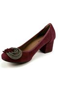 Ballerina Bordeaux Gray Suede