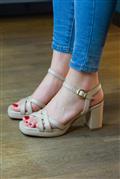 Alce Sandal Peach Leather Plateau
