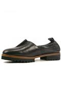Moccasin Elastic Profile Black Leather Naplak