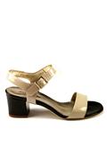 Sandal Cream Black Patent Leather