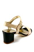 Sandal Cream Black Patent Leather