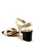 Sandal Cream Black Patent Leather