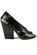 Lumia Open Toe Black Leather