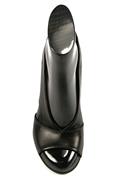 Lumia Open Toe Black Leather