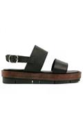 Platform Sandal Black Leather