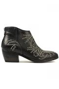 Stepha Black Leather Eyelets