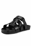 Fusbet Open Sandal Black Leather