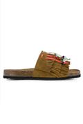 Fusbet Slipper Brown Suede Fringes